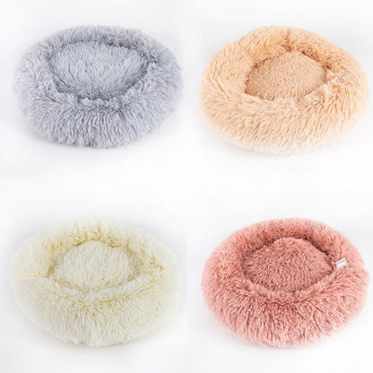 Cozy Round Plush Dog Bed for Small Dogs - Soft Cat Litter Kennel & Puppy Nest Mat