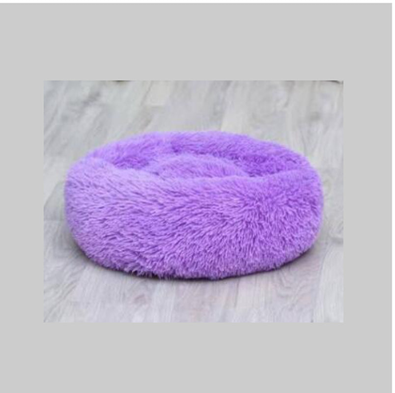 Cozy Round Plush Dog Bed for Small Dogs - Soft Cat Litter Kennel & Puppy Nest Mat