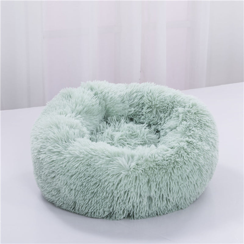 Cozy Round Plush Dog Bed for Small Dogs - Soft Cat Litter Kennel & Puppy Nest Mat