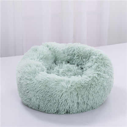 Cozy Round Plush Dog Bed for Small Dogs - Soft Cat Litter Kennel & Puppy Nest Mat