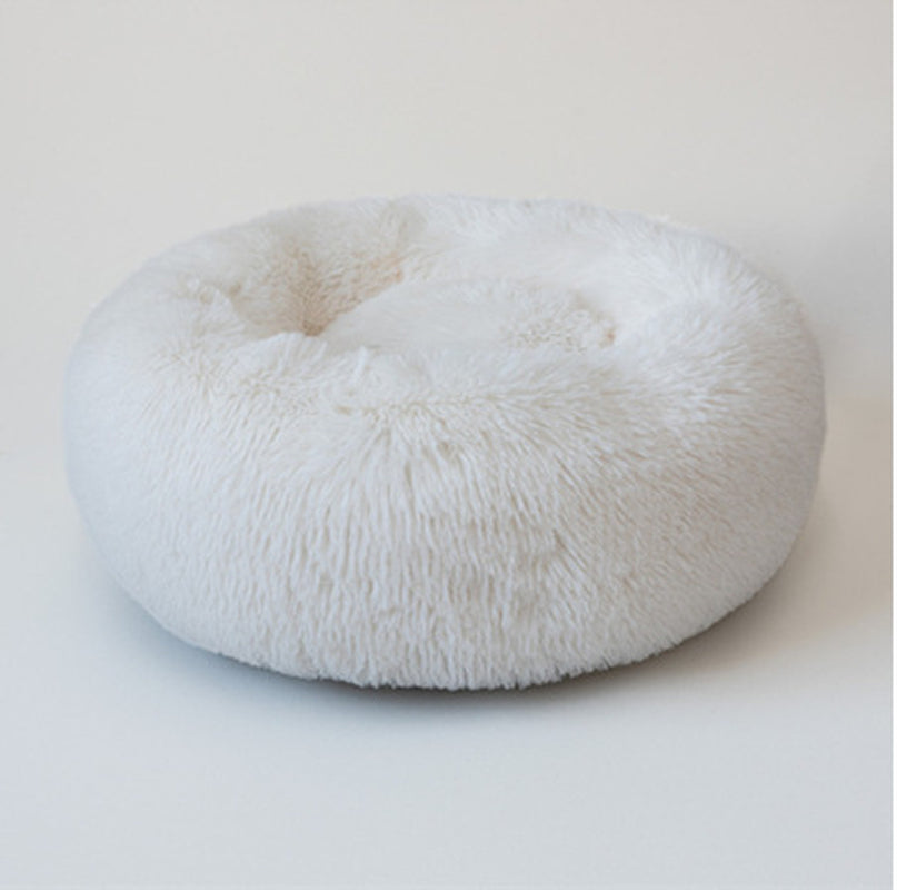 Cozy Round Plush Dog Bed for Small Dogs - Soft Cat Litter Kennel & Puppy Nest Mat