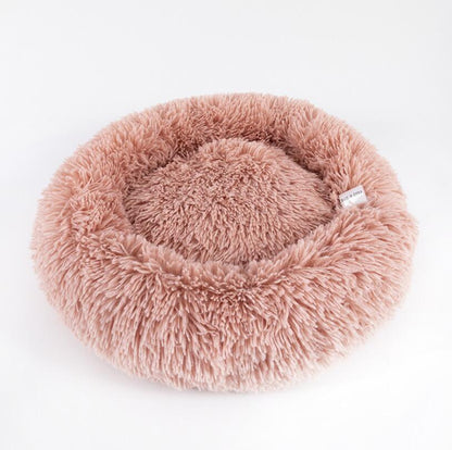 Cozy Round Plush Dog Bed for Small Dogs - Soft Cat Litter Kennel & Puppy Nest Mat