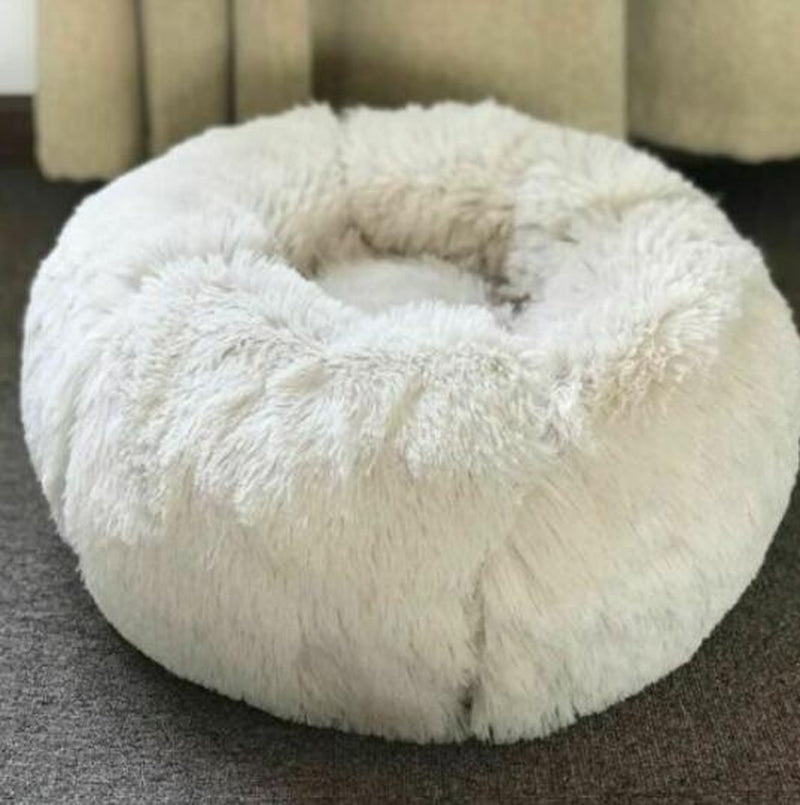 Cozy Round Plush Dog Bed for Small Dogs - Soft Cat Litter Kennel & Puppy Nest Mat