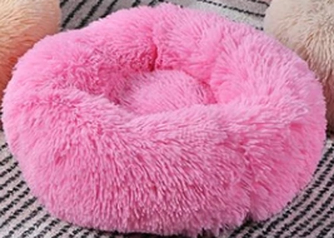 Cozy Round Plush Dog Bed for Small Dogs - Soft Cat Litter Kennel & Puppy Nest Mat