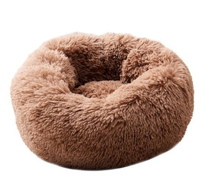 Cozy Round Plush Dog Bed for Small Dogs - Soft Cat Litter Kennel & Puppy Nest Mat