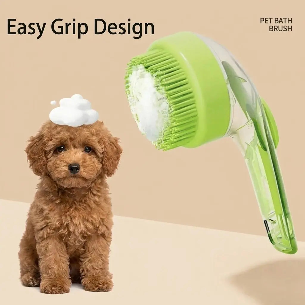 2026 2-in-1 Pet Bath & Grooming Brush with Soap Dispenser - Gentle Massage Tool for Dogs & Cats, Enhances Hair Care & Bathing Experience