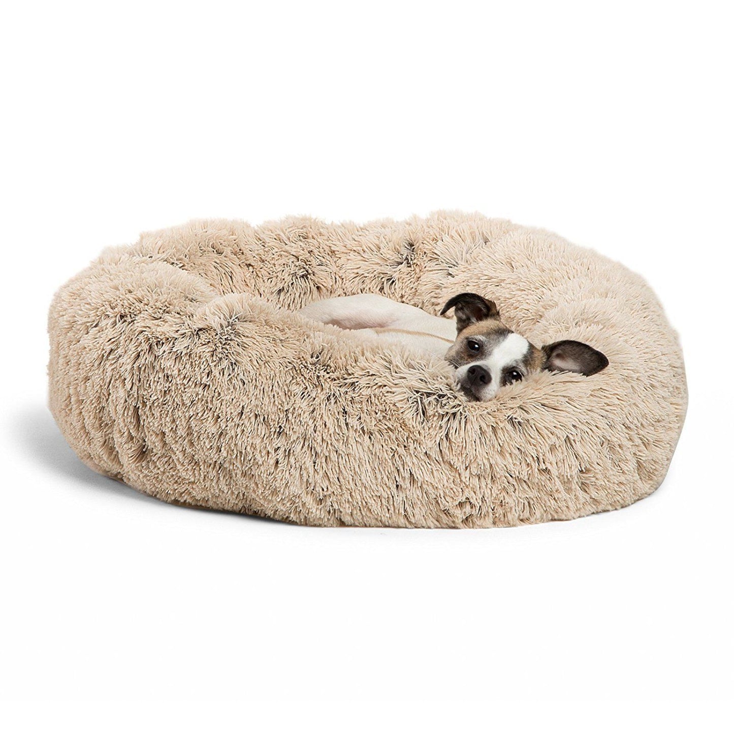Cozy Round Plush Dog Bed for Small Dogs - Soft Cat Litter Kennel & Puppy Nest Mat