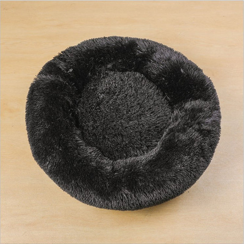 Cozy Round Plush Dog Bed for Small Dogs - Soft Cat Litter Kennel & Puppy Nest Mat