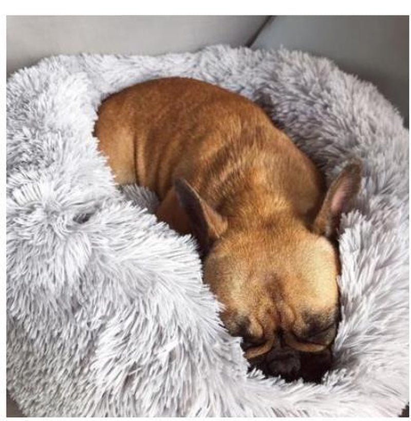 Cozy Round Plush Dog Bed for Small Dogs - Soft Cat Litter Kennel & Puppy Nest Mat