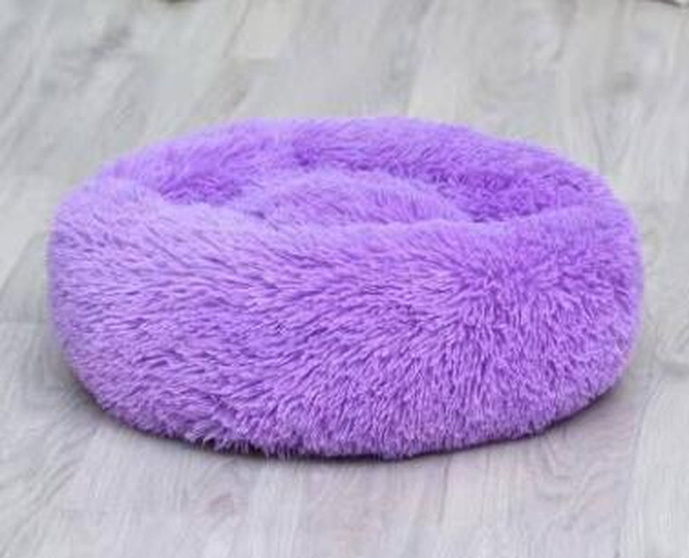 Cozy Round Plush Dog Bed for Small Dogs - Soft Cat Litter Kennel & Puppy Nest Mat