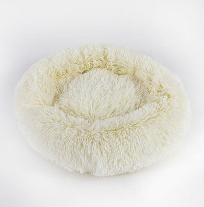 Cozy Round Plush Dog Bed for Small Dogs - Soft Cat Litter Kennel & Puppy Nest Mat