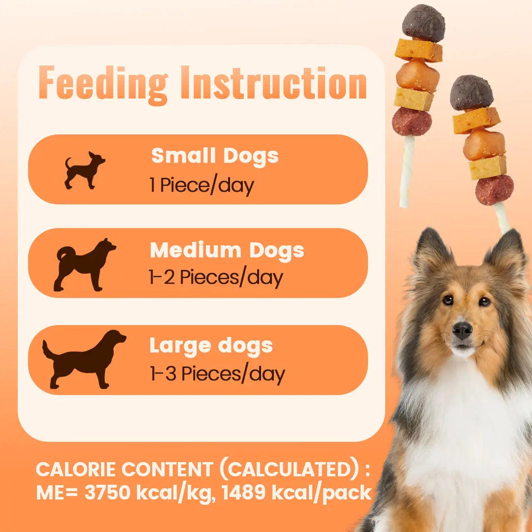 Buy 1 Get 1 Free Jungle Calling Multi-Flavor Dog Treats - Chicken, Duck, Beef, Sweet Potato & Pumpkin Kabobs - Perfect Chew Sticks for Training and Rewards!