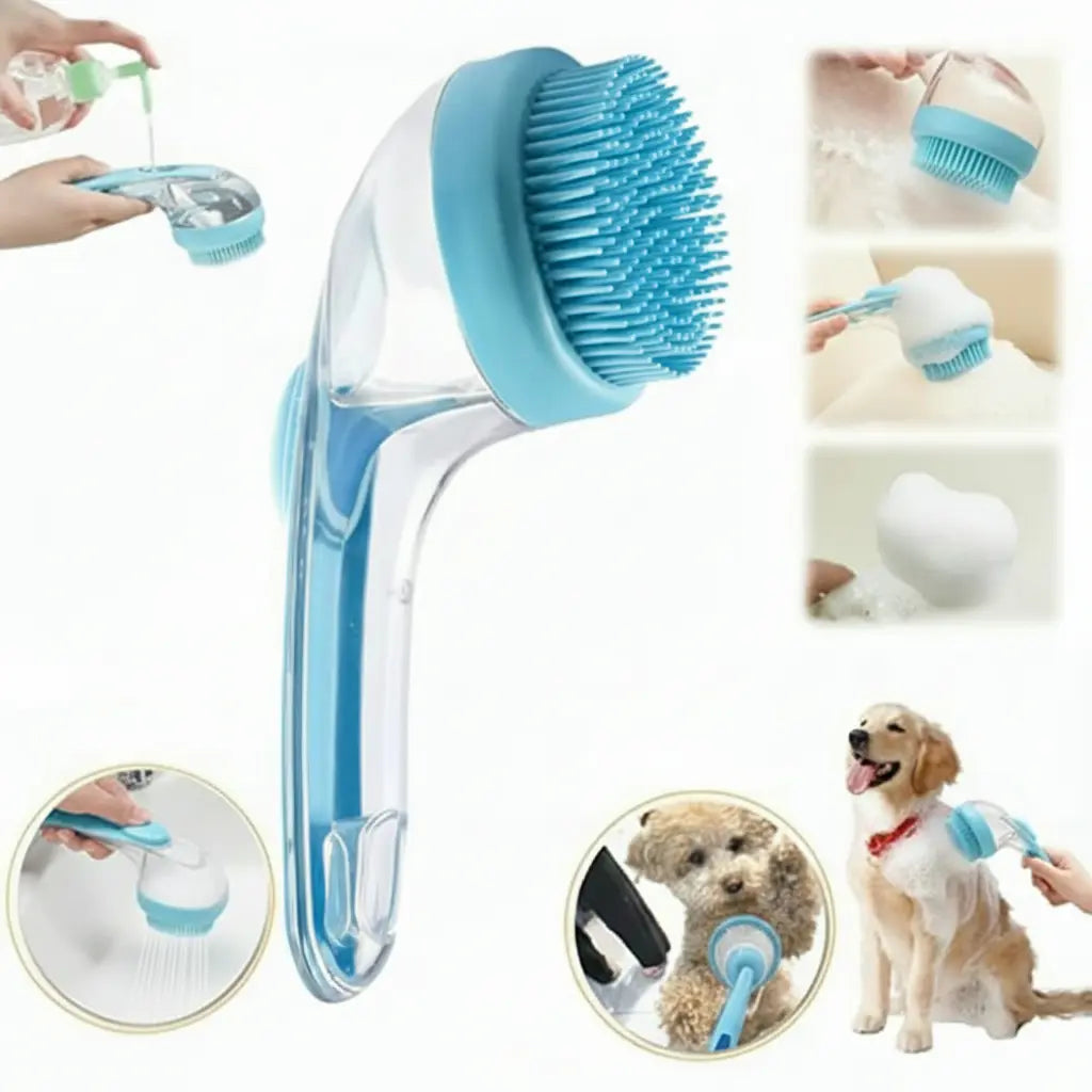 2026 2-in-1 Pet Bath & Grooming Brush with Soap Dispenser - Gentle Massage Tool for Dogs & Cats, Enhances Hair Care & Bathing Experience