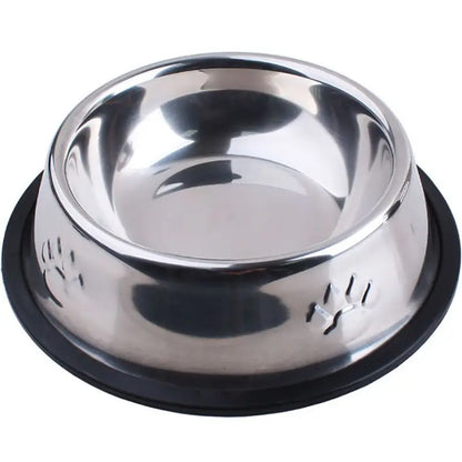 Premium Paw Stainless Steel Skidproof Pet Bowls - Anti-Ant Design for Dogs & Cats - Available in 6 Sizes