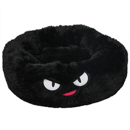 Cozy Round Plush Dog Bed for Small Dogs - Soft Cat Litter Kennel & Puppy Nest Mat